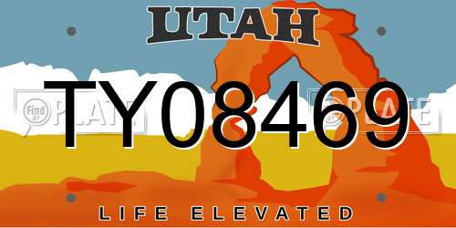 TY08469 Utah License Plate