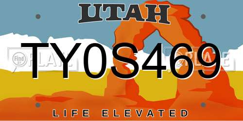 TY0S469 Utah License Plate