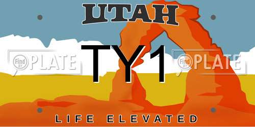 TY1 Utah License Plate