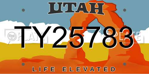 TY25783 Utah License Plate