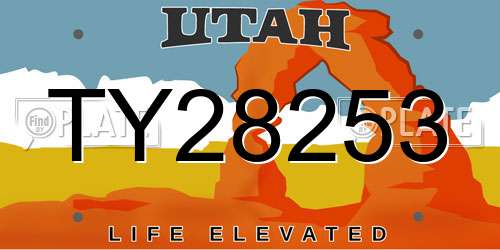 TY28253 Utah License Plate