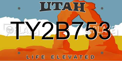 TY2B753 Utah License Plate