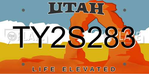 TY2S283 Utah License Plate