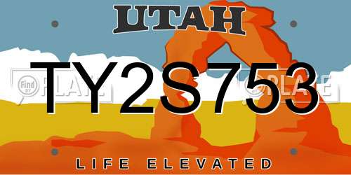TY2S753 Utah License Plate