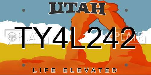 TY4L242 Utah License Plate
