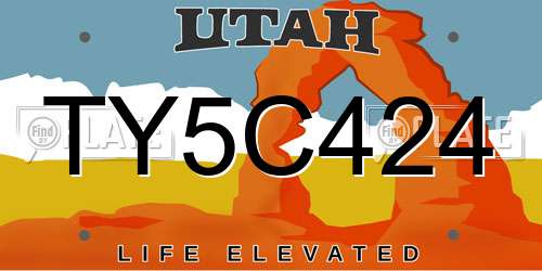 TY5C424 Utah License Plate