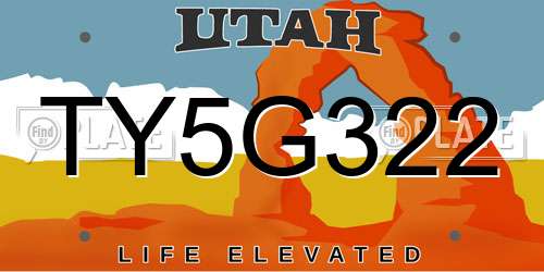 TY5G322 Utah License Plate