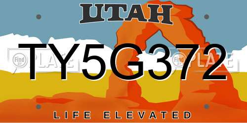 TY5G372 Utah License Plate