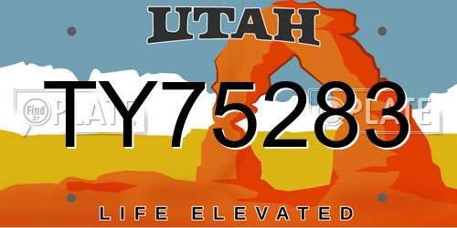 TY75283 Utah License Plate