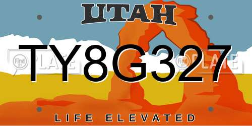 TY8G327 Utah License Plate