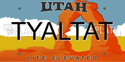 TYALTAT Utah License Plate