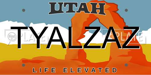 TYALZAZ Utah License Plate