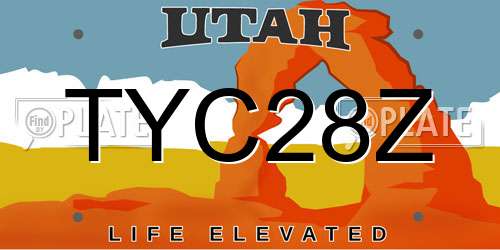 TYC28Z Utah License Plate