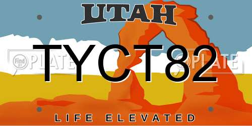 TYCT82 Utah License Plate