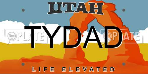 TYDAD Utah License Plate