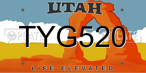 TYG520 Utah License Plate