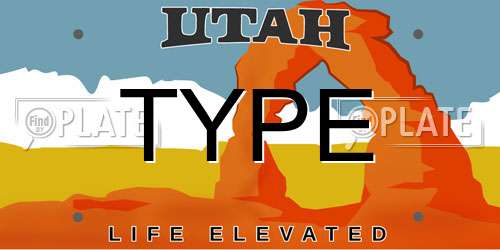 TYPE Utah License Plate