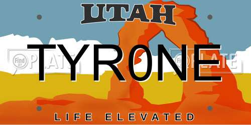 TYR0NE Utah License Plate