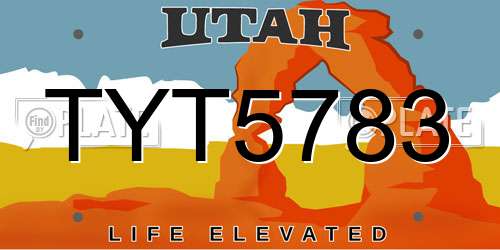 TYT5783 Utah License Plate