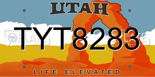 TYT8283 Utah License Plate