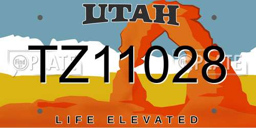 TZ11028 Utah License Plate