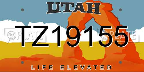 TZ19155 Utah License Plate