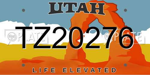 TZ20276 Utah License Plate