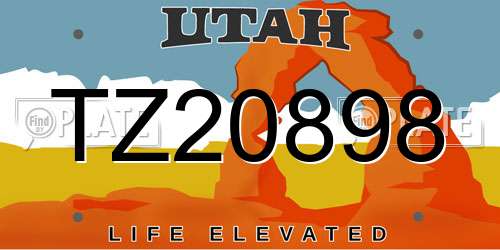 TZ20898 Utah License Plate