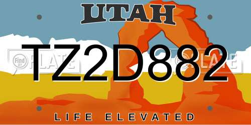 TZ2D882 Utah License Plate
