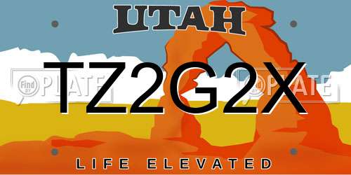 TZ2G2X Utah License Plate