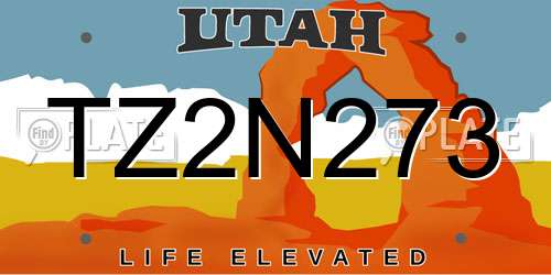 TZ2N273 Utah License Plate
