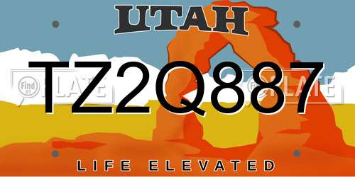 TZ2Q887 Utah License Plate