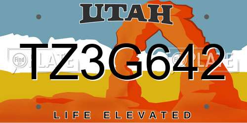 TZ3G642 Utah License Plate