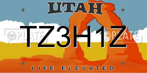 TZ3H1Z Utah License Plate
