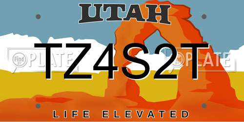 TZ4S2T Utah License Plate