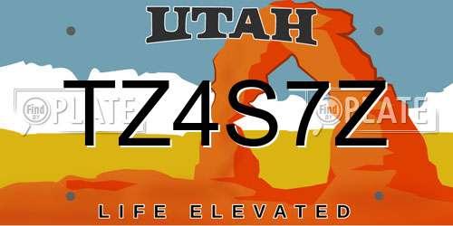 TZ4S7Z Utah License Plate