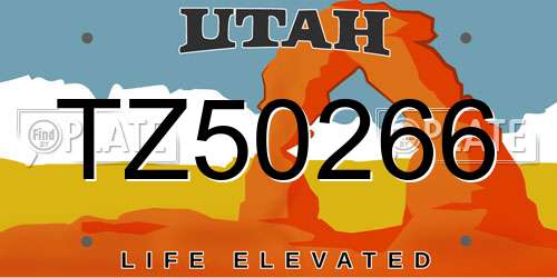 TZ50266 Utah License Plate
