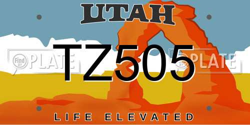 TZ505 Utah License Plate
