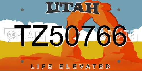 TZ50766 Utah License Plate