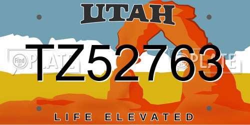 TZ52763 Utah License Plate