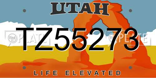 TZ55273 Utah License Plate