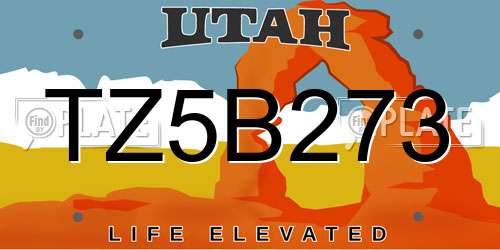 TZ5B273 Utah License Plate