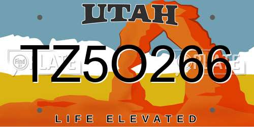 TZ5O266 Utah License Plate