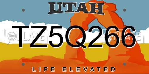 TZ5Q266 Utah License Plate