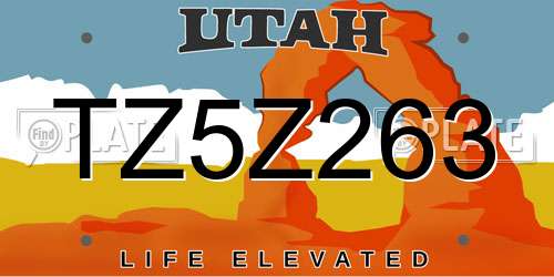 TZ5Z263 Utah License Plate