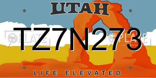 TZ7N273 Utah License Plate