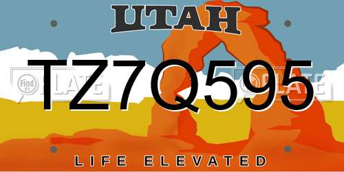 TZ7Q595 Utah License Plate