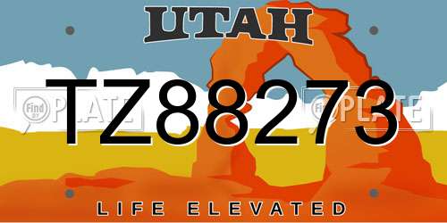 TZ88273 Utah License Plate