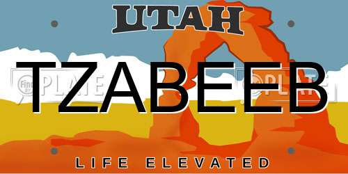 TZABEEB Utah License Plate
