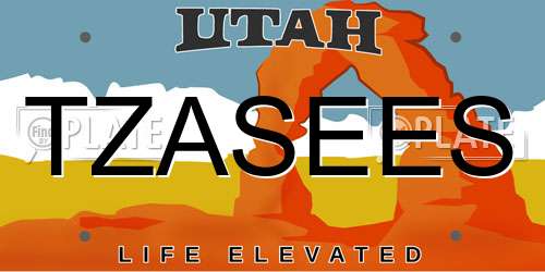 TZASEES Utah License Plate